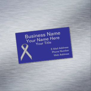 Grey Standard Ribbon by Kenneth Yoncich Magnetic Business Card