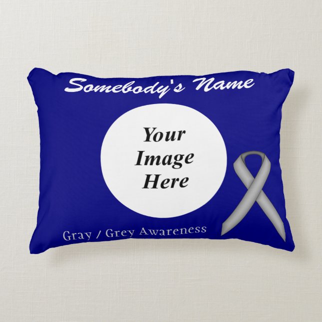 Grey Standard Ribbon Template by Kenneth Yoncich Decorative Cushion (Front)