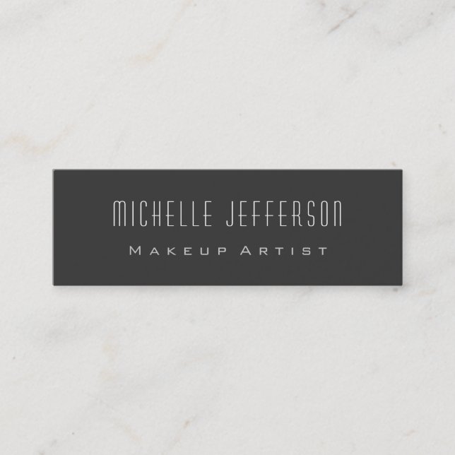 Grey Standard Slim Size Trendy Chic Business Card (Front)