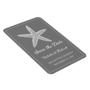 Grey Starfish Save the Date Magnet