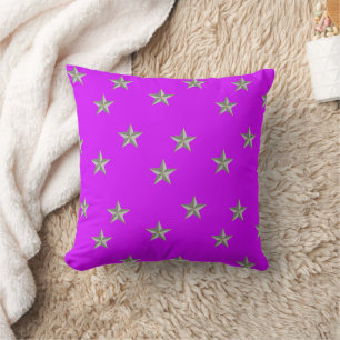 Grey stars on purple cushion