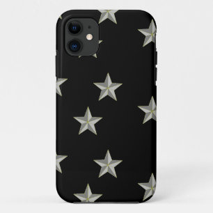 Grey stars pattern on black Case-Mate iPhone case