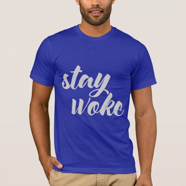 Grey Stay Woke T-Shirt (Front)