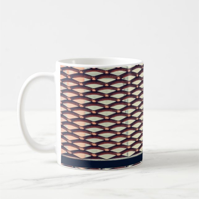 Grey steel fence coffee mug (Left)
