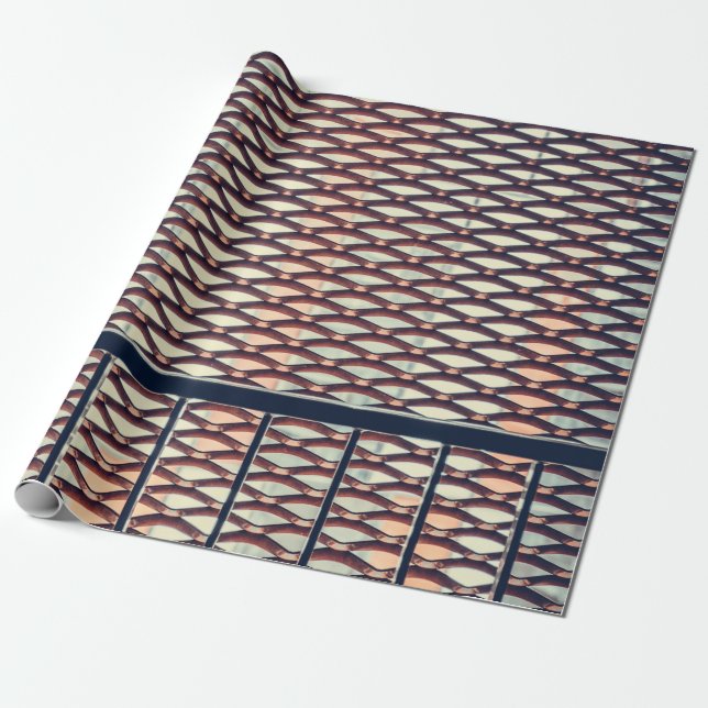 Grey steel fence wrapping paper (Unrolled)