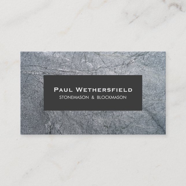 Grey Stone Stonemason and Blockmason  Architect Business Card (Front)