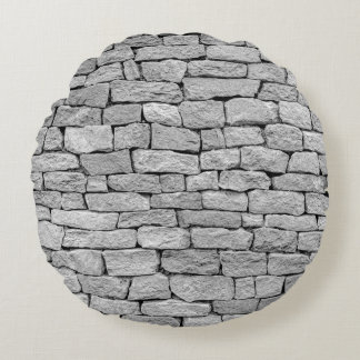 Grey stone wall, abstract background. round cushion