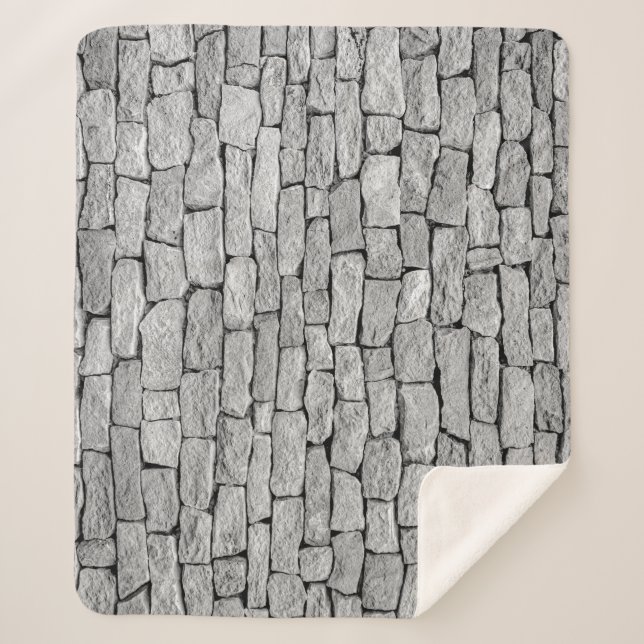 Grey stone wall, abstract background. sherpa blanket (Front)