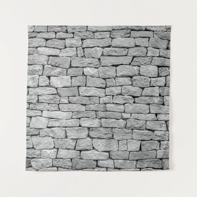 Grey stone wall, abstract background. tapestry (Front)