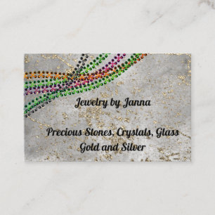 Grey Stone with Glitter and Beads Jeweller Business Card