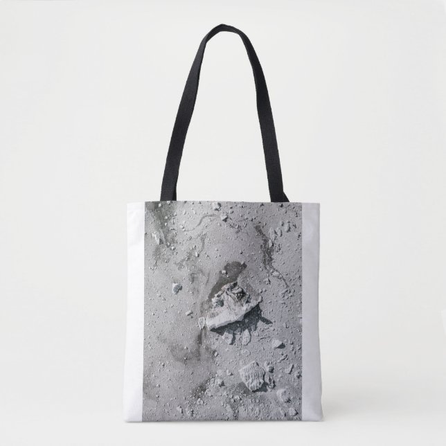 Grey stones on grey dirt tote bag (Front)