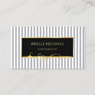 Grey Stripe Hair Beauty Business Card
