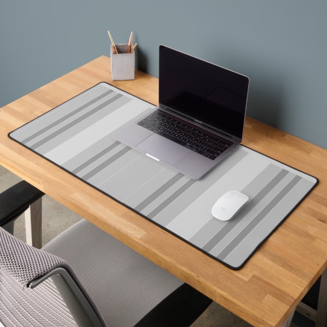 Grey stripe lines pattern desk mat (Office 2)