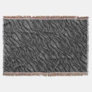 Grey Striped Camo Throw Blanket