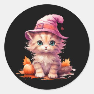 Grey Striped Cat in the Moonlight Stickers