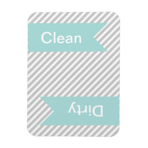 Grey Striped Clean - Dirty Dishwasher Magnets