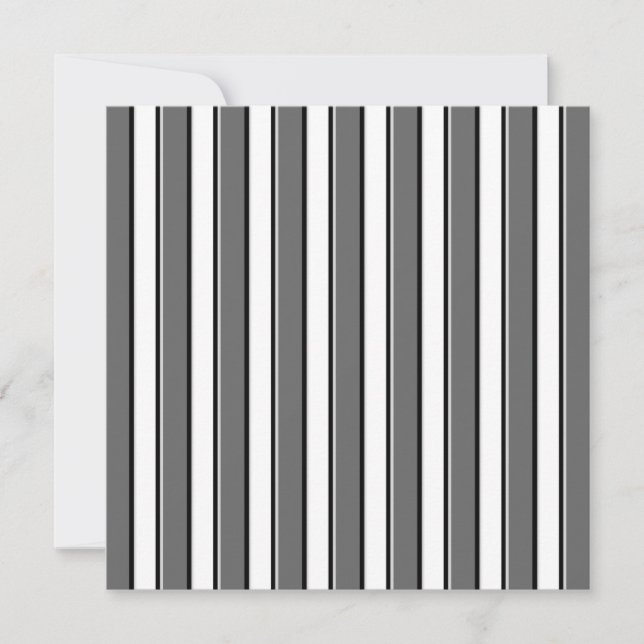 Grey Striped Custom Graduation Invitations (Front)