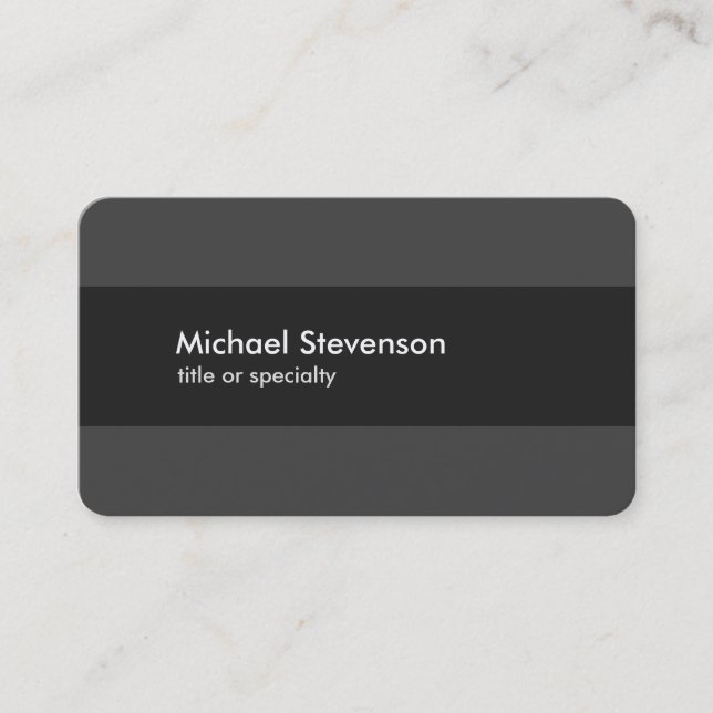 Grey Striped Modern Business Card (Front)