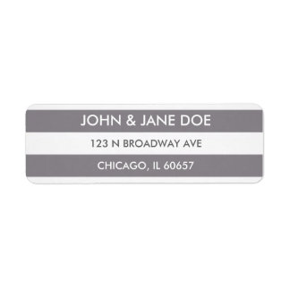 Grey striped return address label