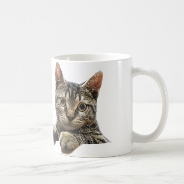 Grey Striped Tabby Cat Mug (Right)