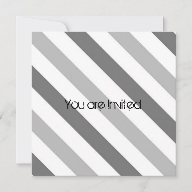 Grey Stripes Baby Shower Invitation (Front)