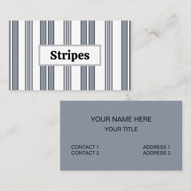 Grey Stripes Business Card (Front/Back)