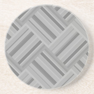 Grey stripes diagonal weave pattern coaster