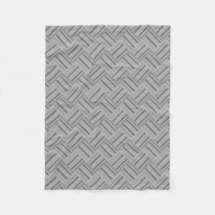 Grey stripes diagonal weave pattern fleece blanket