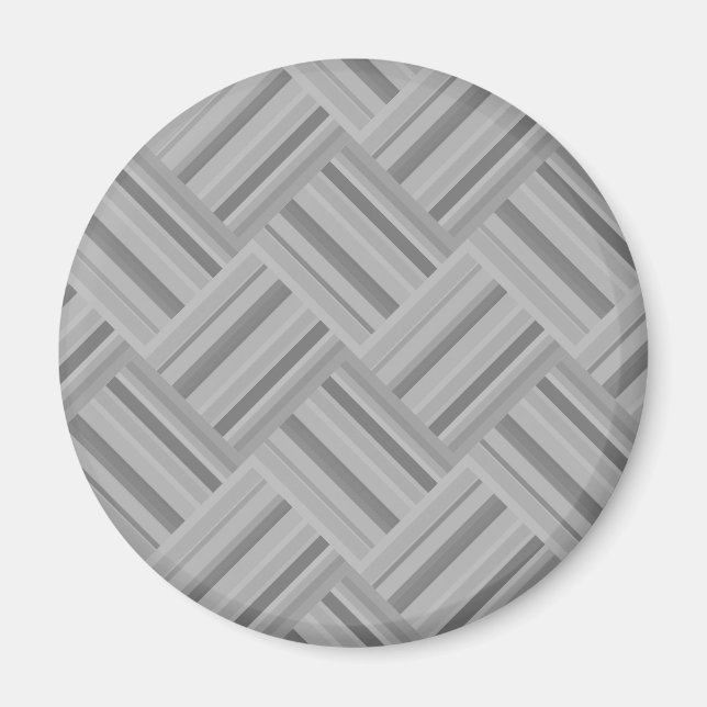 Grey stripes diagonal weave pattern magnet (Front)