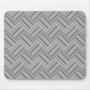 Grey stripes diagonal weave pattern mouse pad