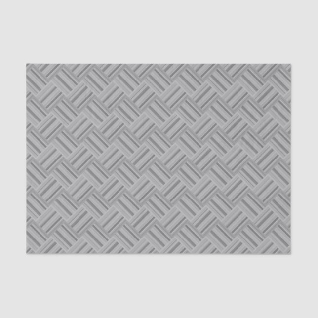 Grey stripes diagonal weave pattern tissue paper (Front)