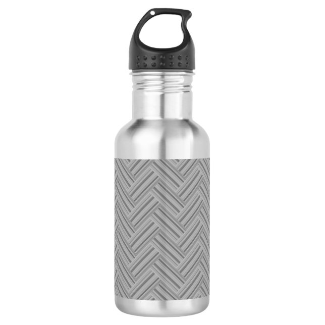 Grey stripes double weave pattern 532 ml water bottle (Front)
