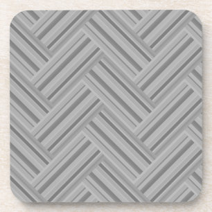 Grey stripes double weave pattern coaster