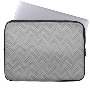 Grey stripes double weave pattern laptop sleeve