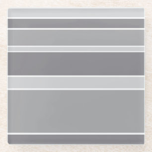 Grey stripes glass coaster