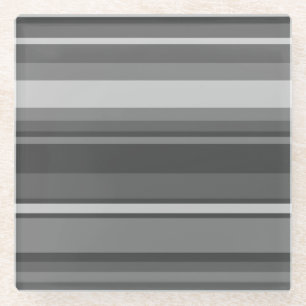 Grey stripes glass coaster