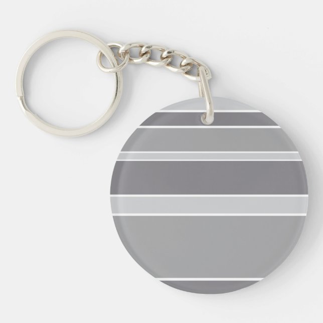 Grey stripes key ring (Front)