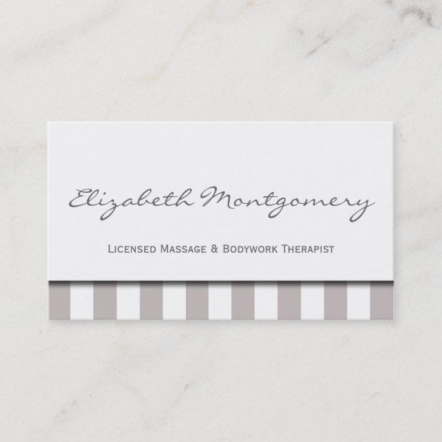 Grey Stripes Modern Appointment Business Card (Front)