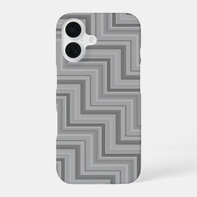 Grey stripes stairs pattern iPhone 16 case (Back)