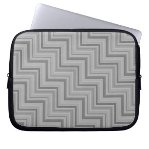 Grey stripes stairs pattern laptop sleeve