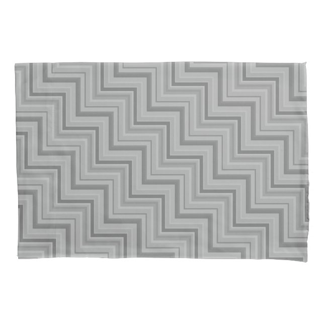 Grey stripes stairs pattern pillowcase (Front)