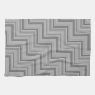 Grey stripes stairs pattern tea towel