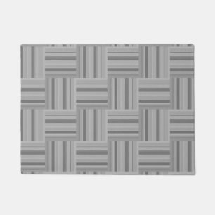 Grey stripes weave pattern doormat