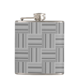 Grey stripes weave pattern hip flask