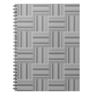 Grey stripes weave pattern spiral notebook