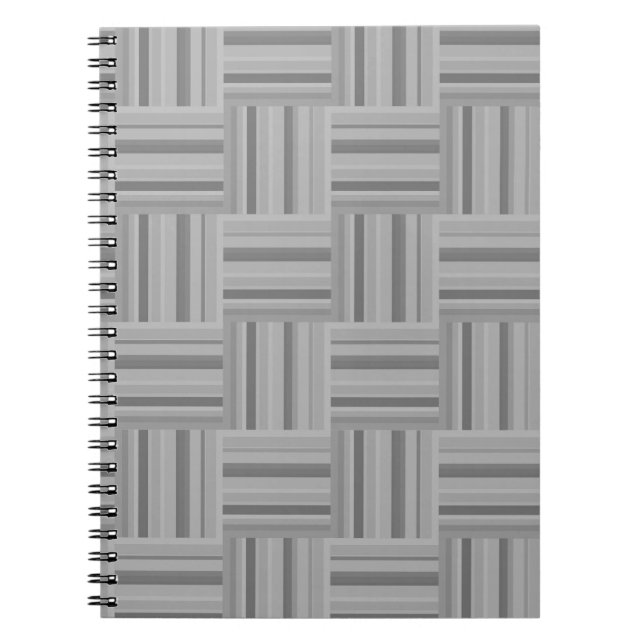 Grey stripes weave pattern spiral notebook (Front)