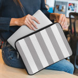 Grey Stripes, White Stripes, Striped Pattern Laptop Sleeve<br><div class="desc">Elegant,  stylish and sophisticated stripes in grey and white colour. Modern and trendy gift,  perfect for the stripes lover in your life.</div>