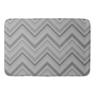 Grey stripes zigzag pattern bath mat