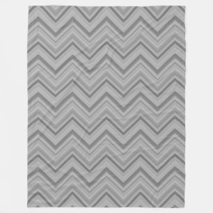 Grey stripes zigzag pattern fleece blanket