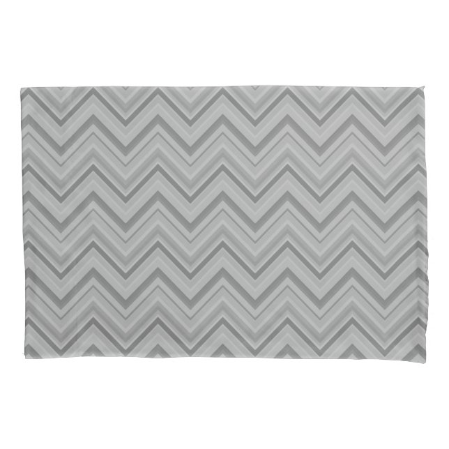 Grey stripes zigzag pattern pillowcase (Front)